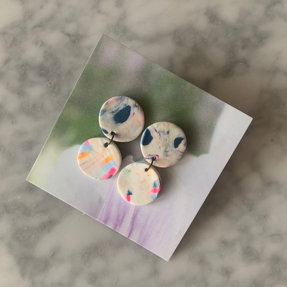 Swirl Polymer Clay Earrings